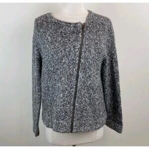 J.Jill Women's Gray Knit Zipper Front‎ Cardigan Sweater Size L